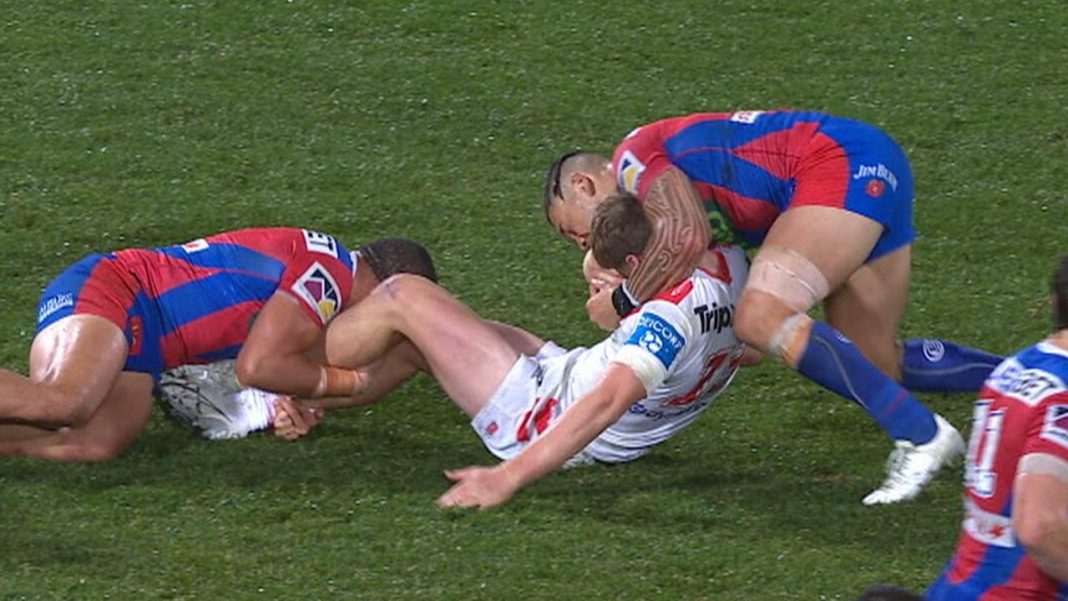 ‘Oh boy’: Knights enforcer in hot water over horror incident in loss to Dragons