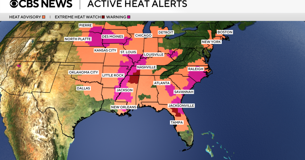 Heat maps show half the U.S. under advisories, warnings
